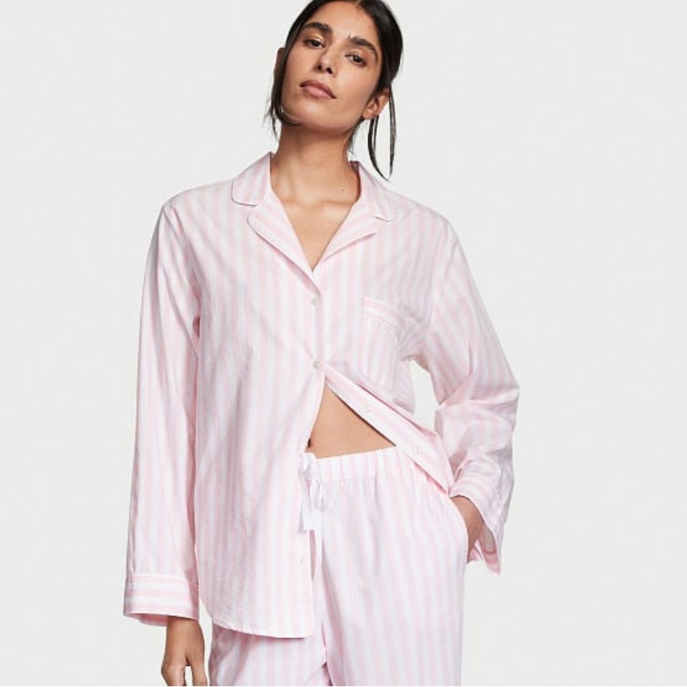 Victorias Secret Classic Pink Stripe Pj - Gem